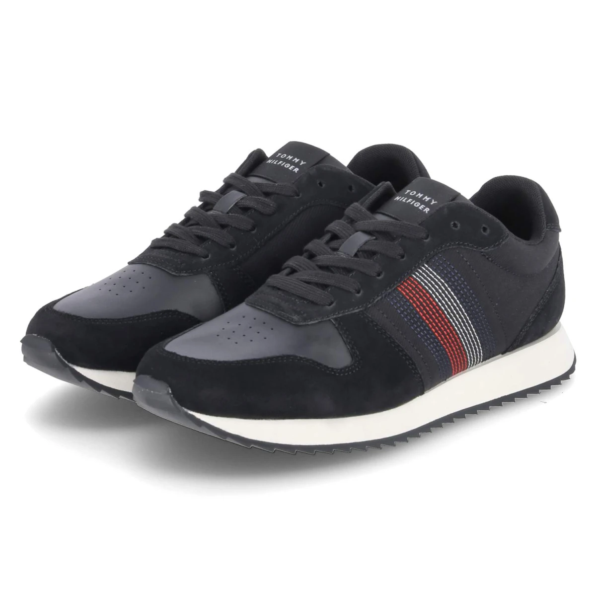 Tommy Hilfiger Low Sneaker RUNNER EVO - Gr. 41 - Schwarz - Leder & Textil