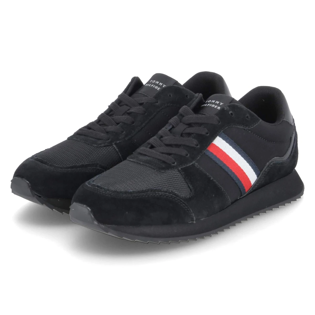 Tommy Hilfiger Low Sneaker RUNNER EVO - Gr. 40 - Schwarz - Leder & Textil