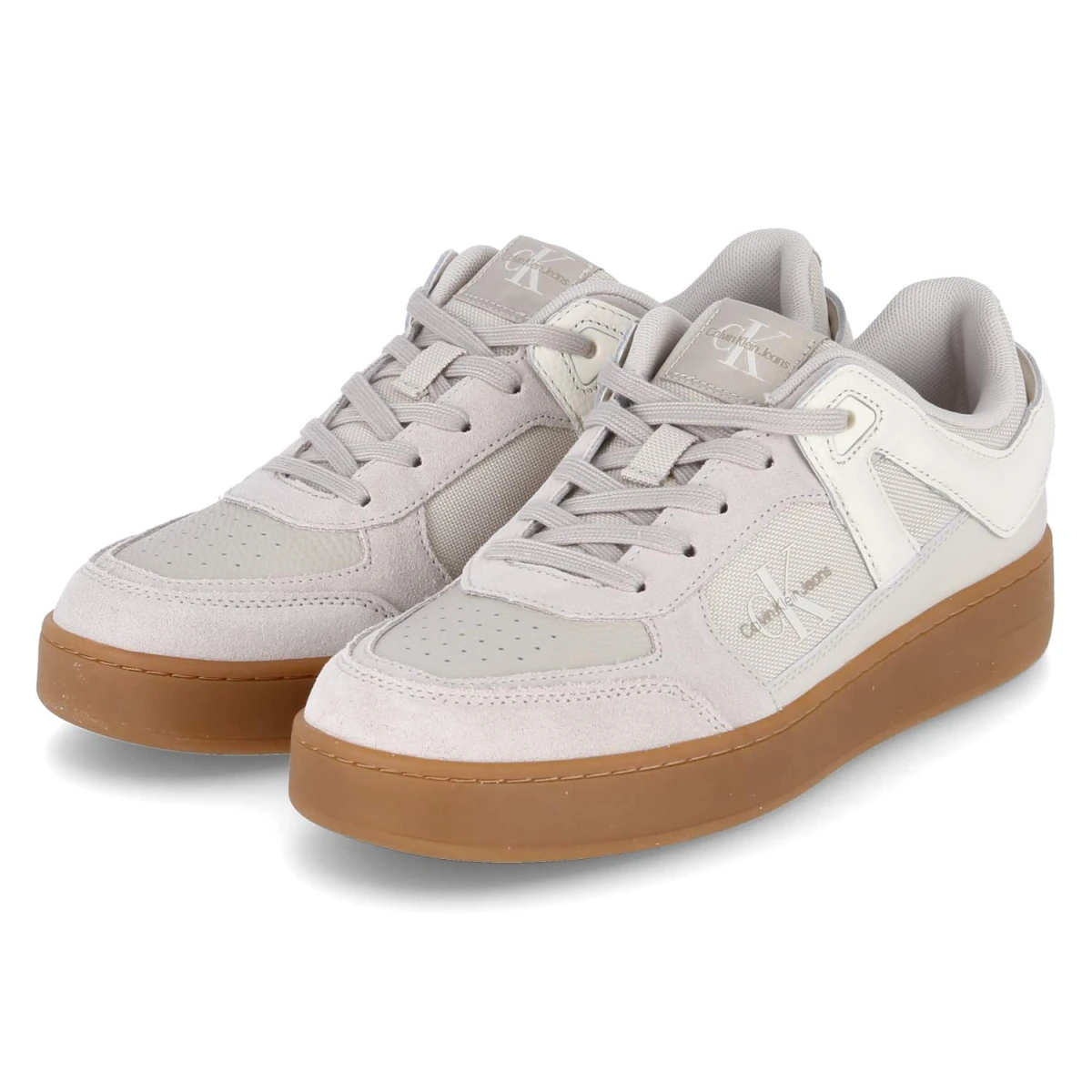 Calvin Klein Jeans Low Sneaker - Gr. 42 - Beige - Leder und Synthetik
