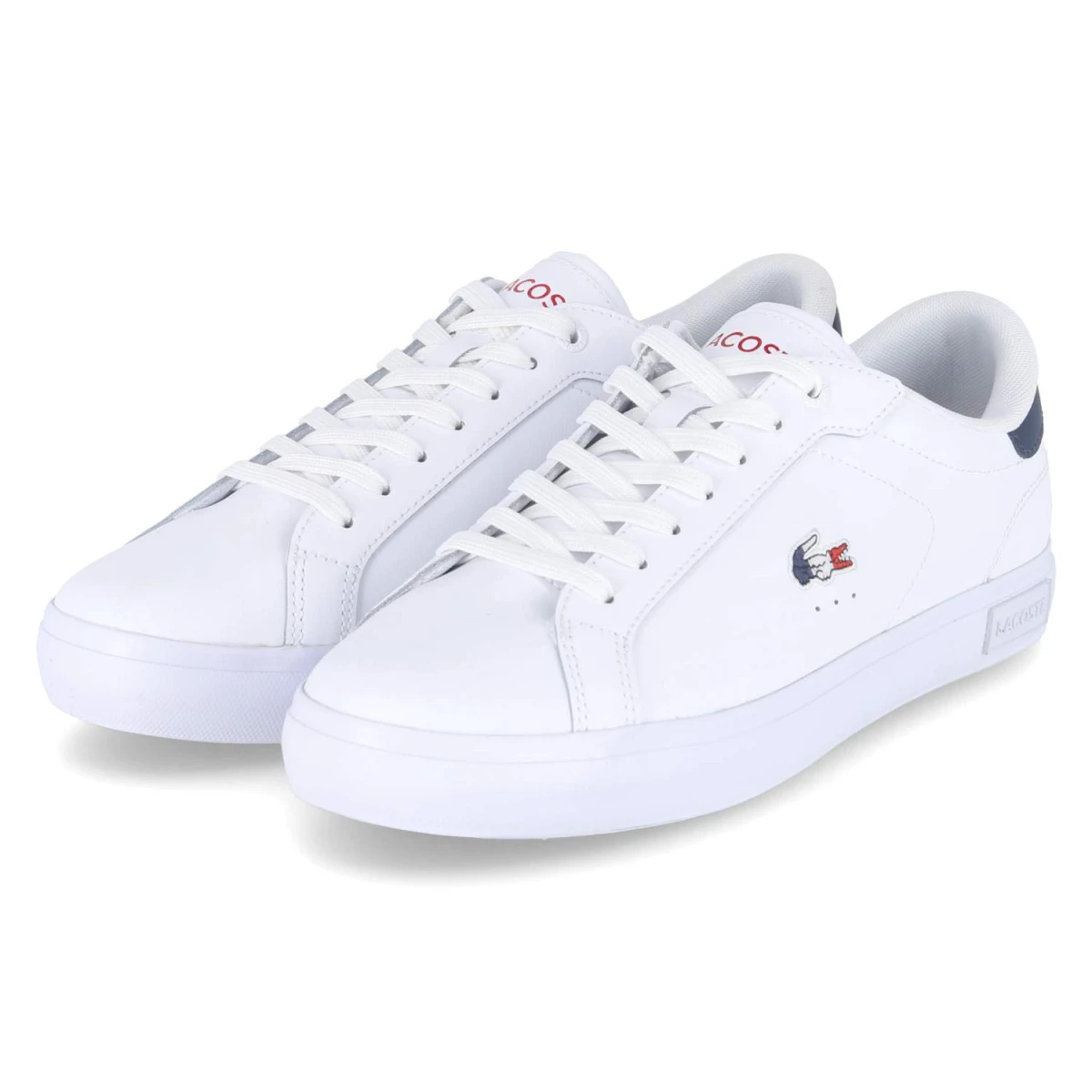 Lacoste Low Sneaker POWERCOURT - Gr. 44,5 - Weiß - Glattleder