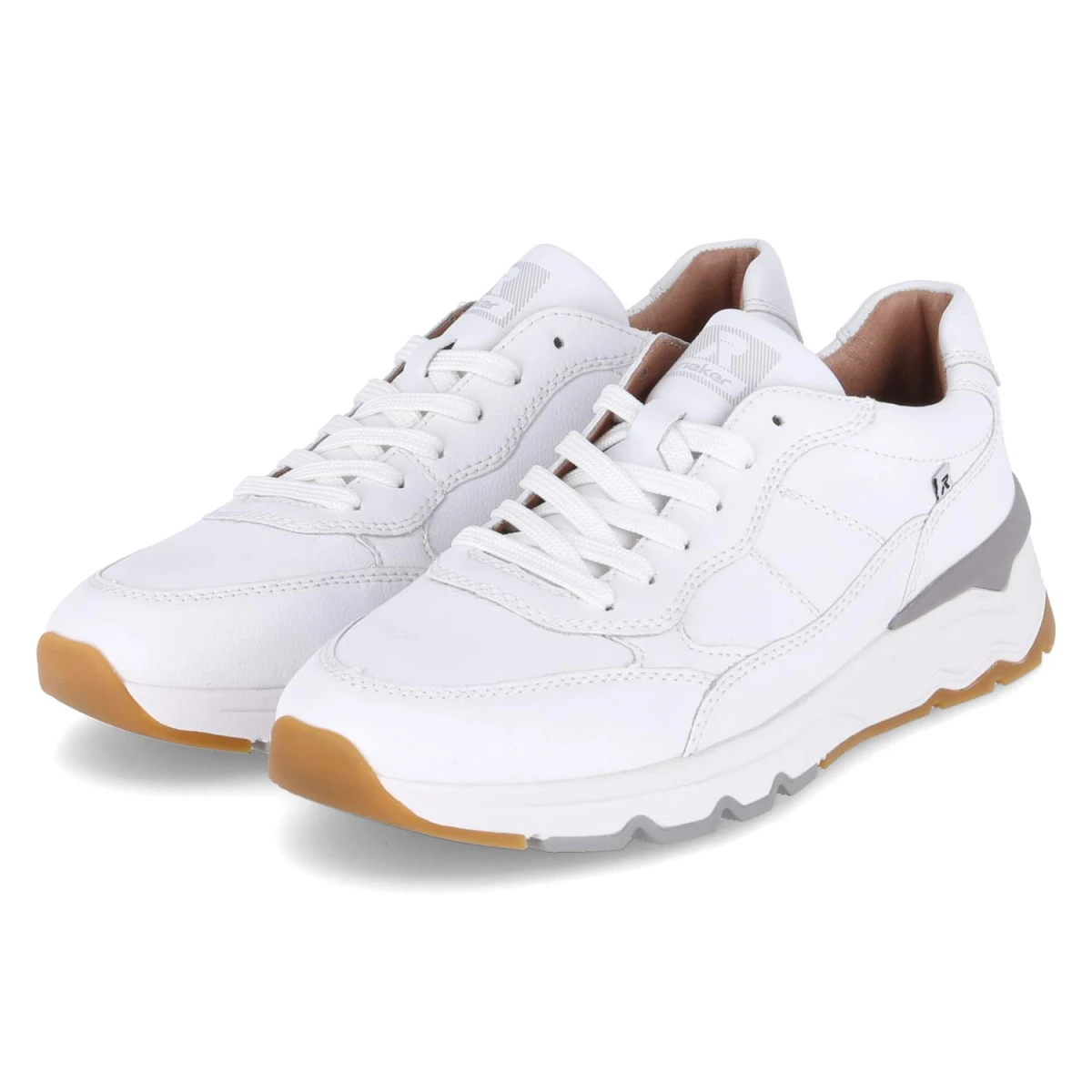 Rieker Low Sneaker - Gr. 46 - Weiß - Leder