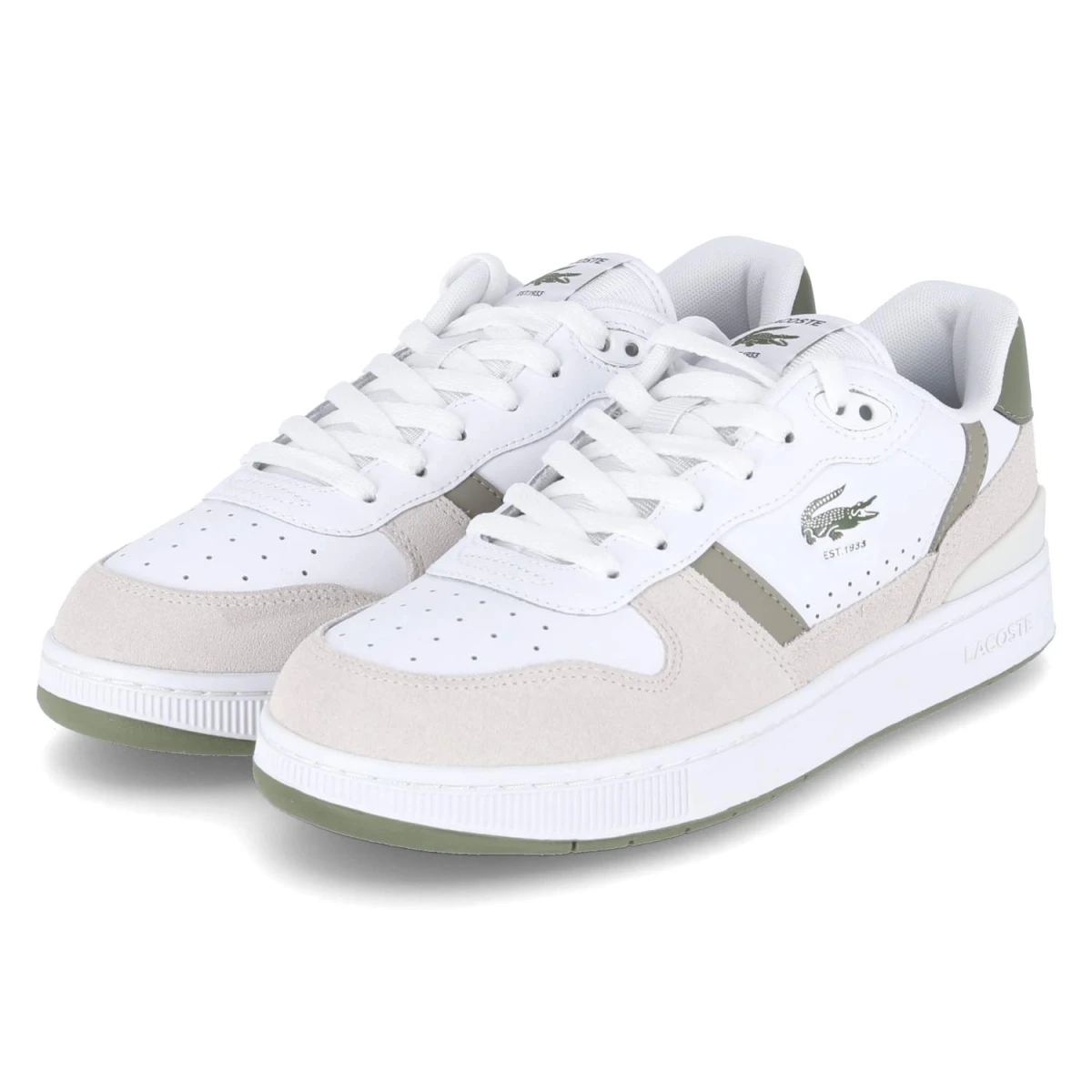 Lacoste Low Sneaker T-CLIP SET - Gr. 43 - Weiß - Leder & Textil
