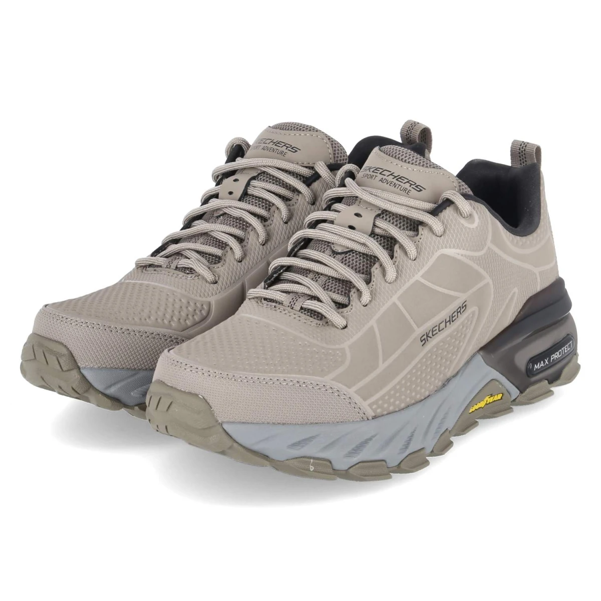 Skechers Halbschuhe MAX PROTECT - Gr. 43 - Taupe - Synthetik