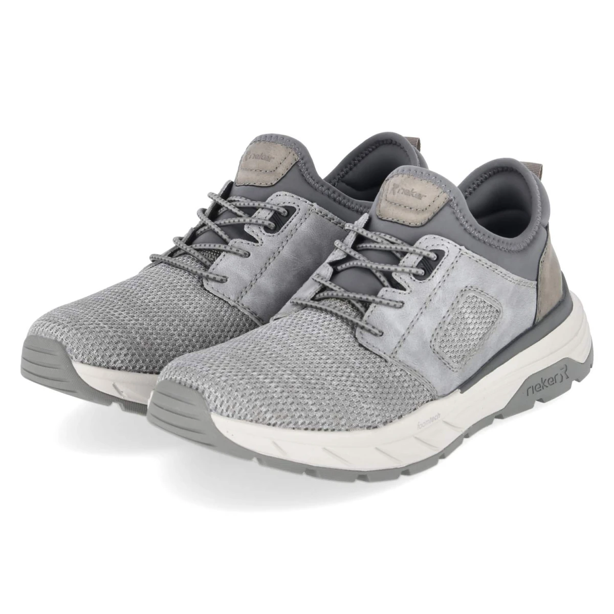 Rieker Slipper - Gr. 43 - Grau - Textil & Synthetik