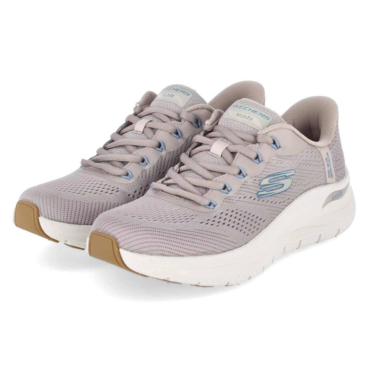 Skechers Slip-Ins Sneaker LESTUR - Gr. 45 - Taupe - Textil