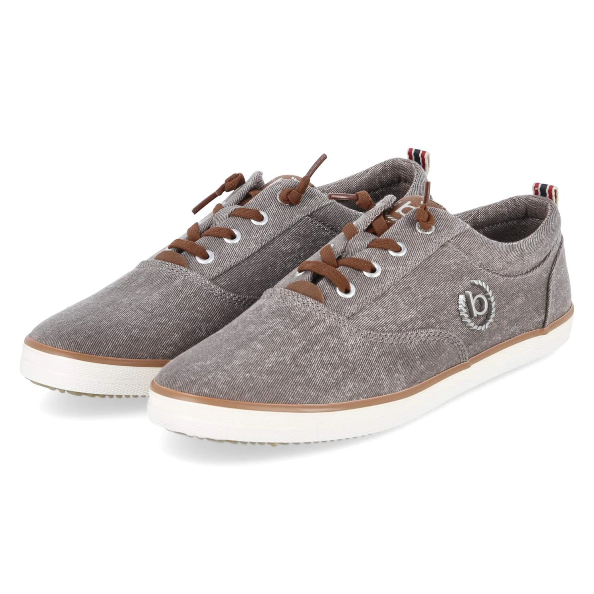 Bugatti Halbschuhe - Gr. 45 - Taupe - Textil