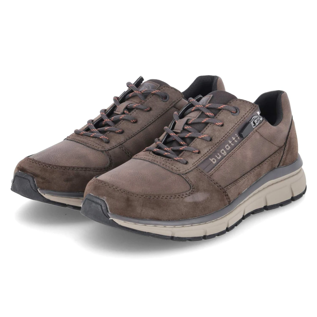 Bugatti Halbschuhe - Gr. 43 - Braun - Textil & Synthetik