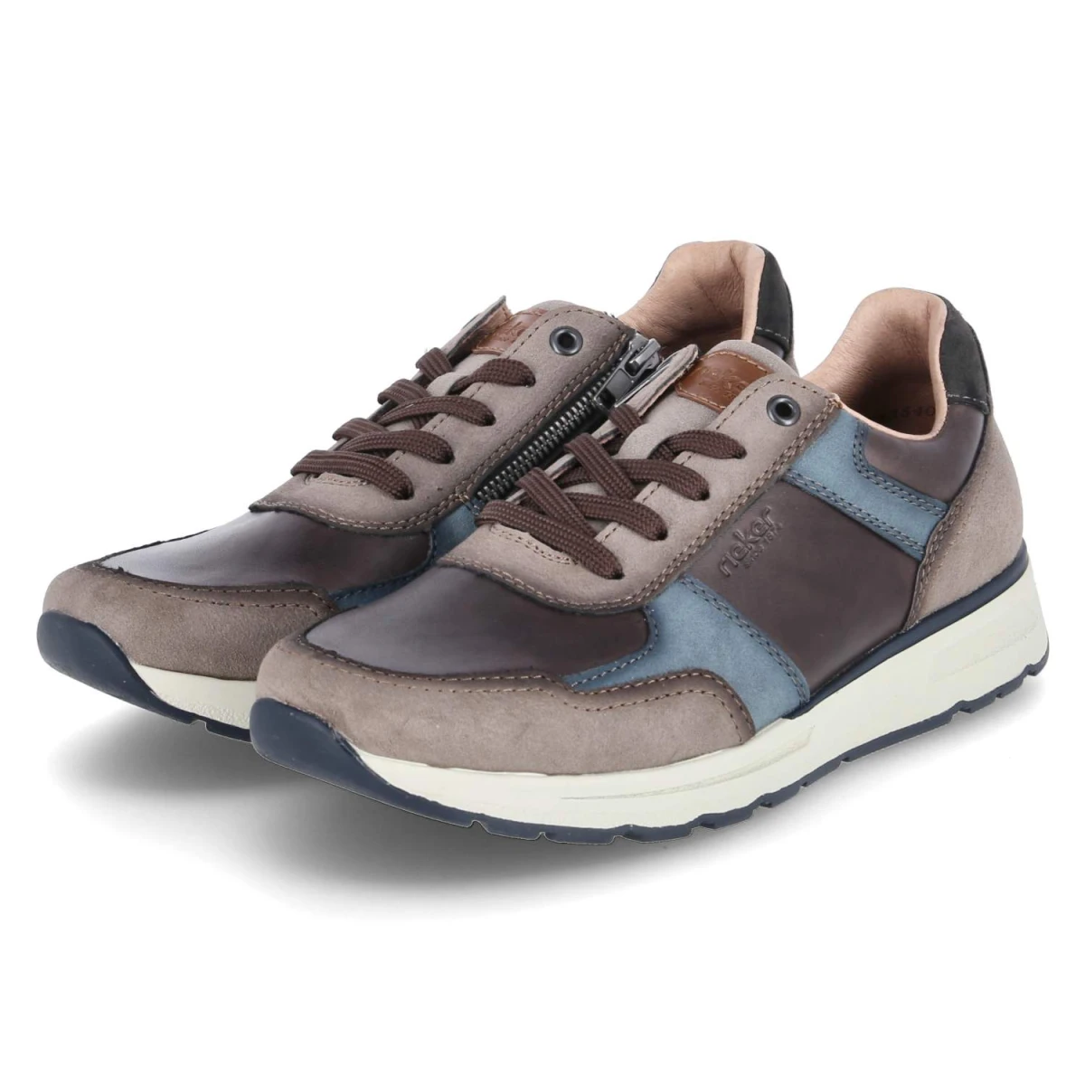 Rieker Low Sneaker - Gr. 42 - Braun - Leder und Synthetik