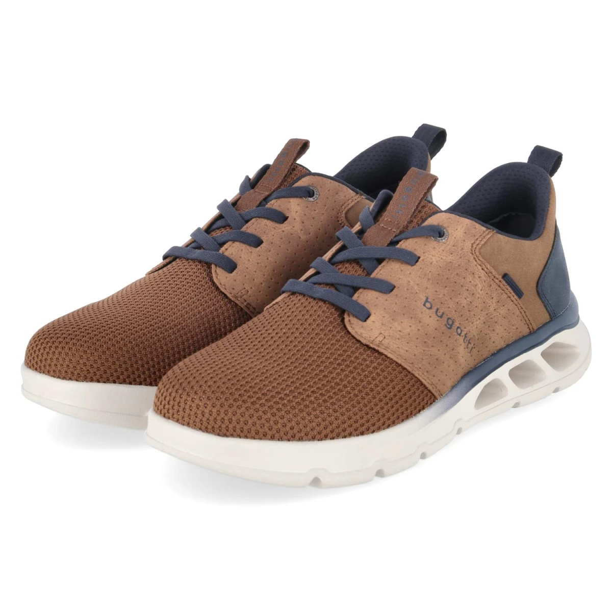 Bugatti Halbschuhe - Gr. 45 - Braun - Textil & Synthetik