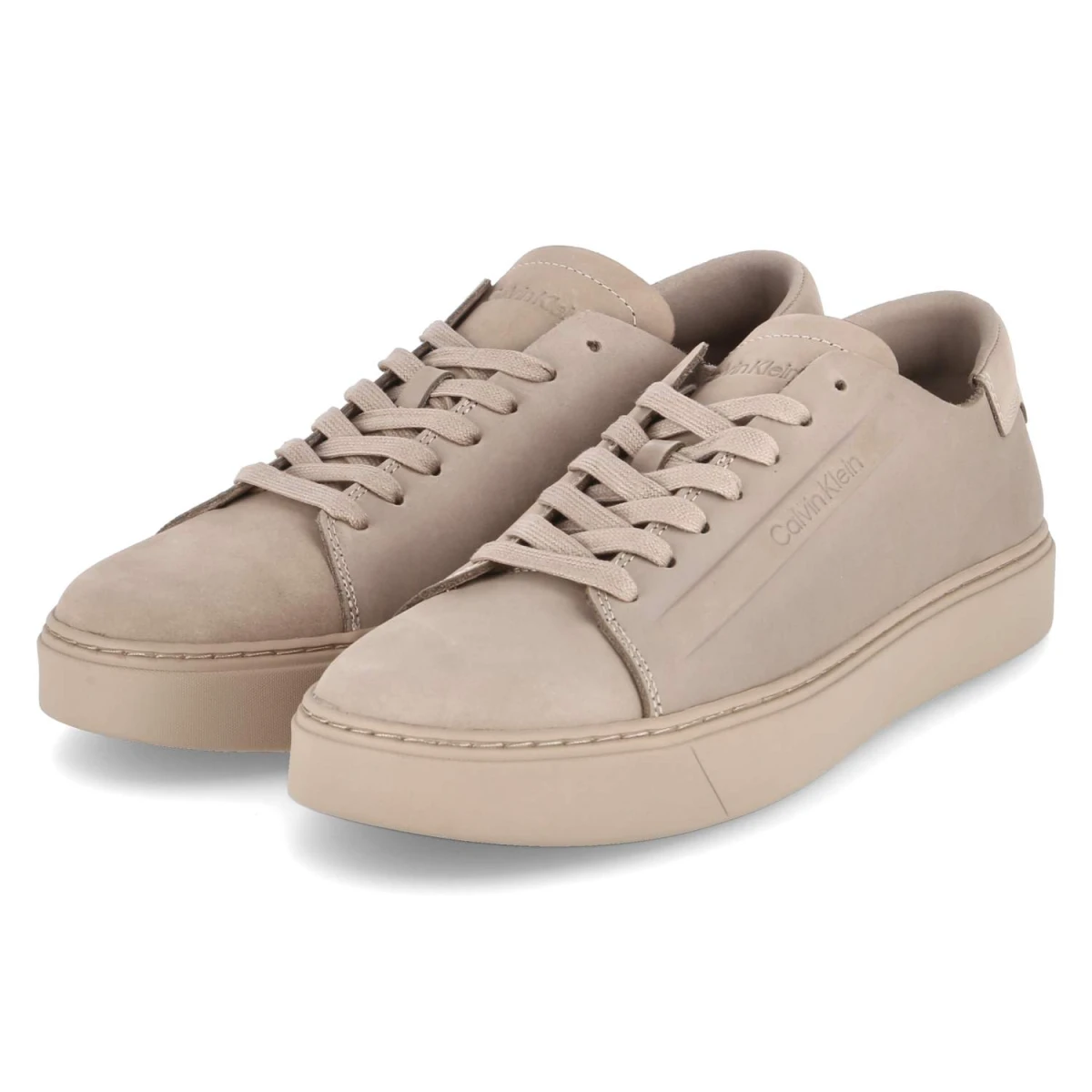 Calvin Klein Low Sneaker - Gr. 42 - Beige - Rauleder