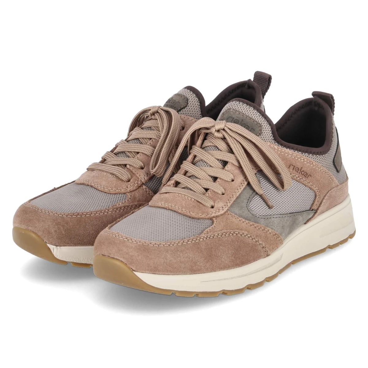 Rieker Low Sneaker - Gr. 42 - Beige - Leder & Textil