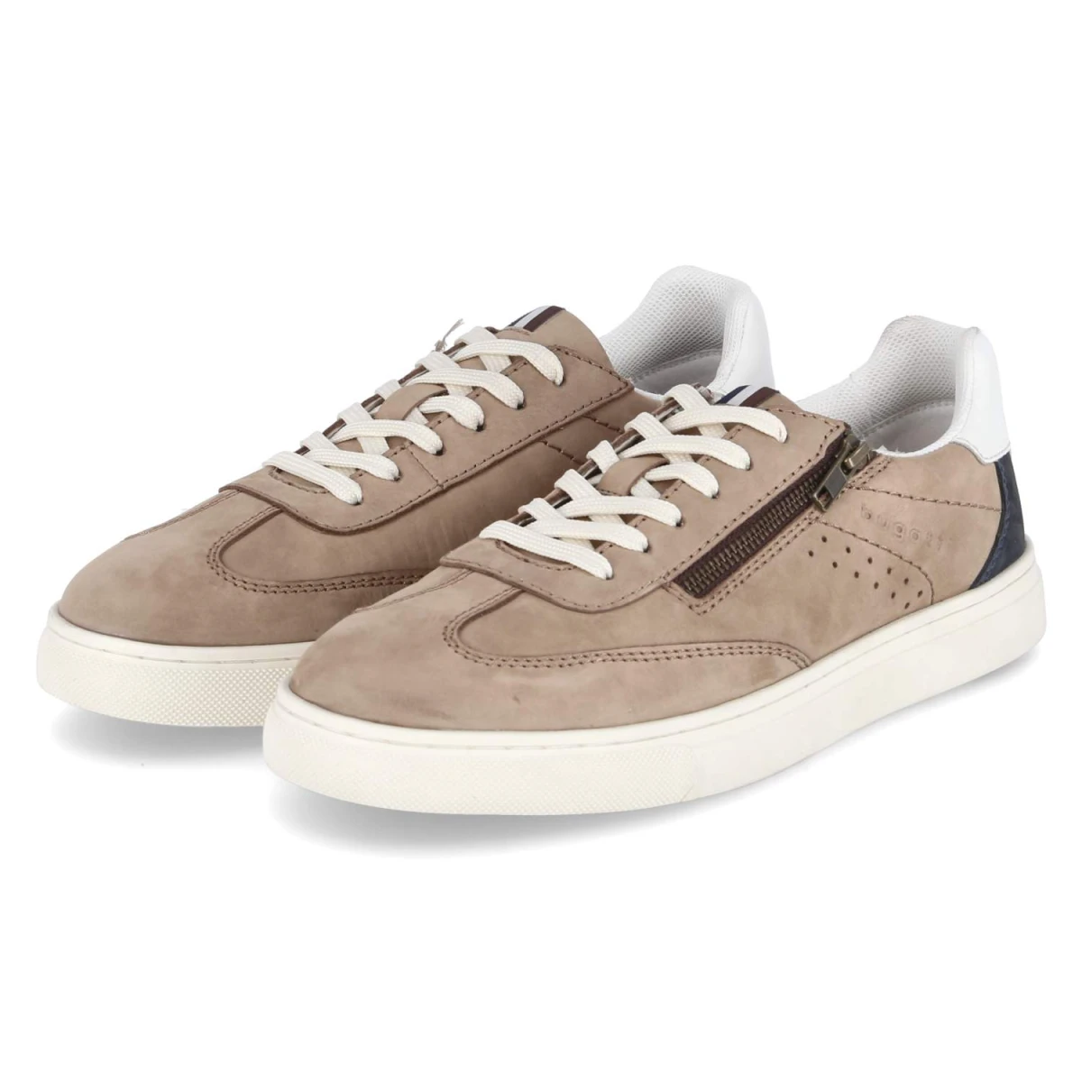 Bugatti Low Sneaker - Gr. 41 - Taupe - Rauleder