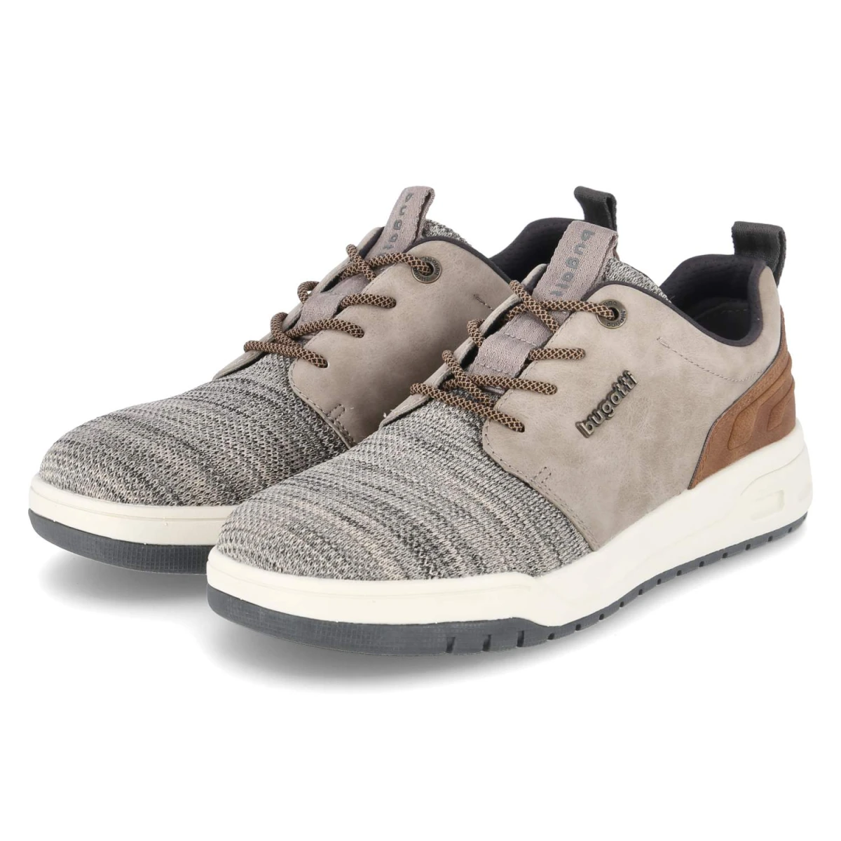 Bugatti Halbschuhe - Gr. 41 - Taupe - Textil & Synthetik