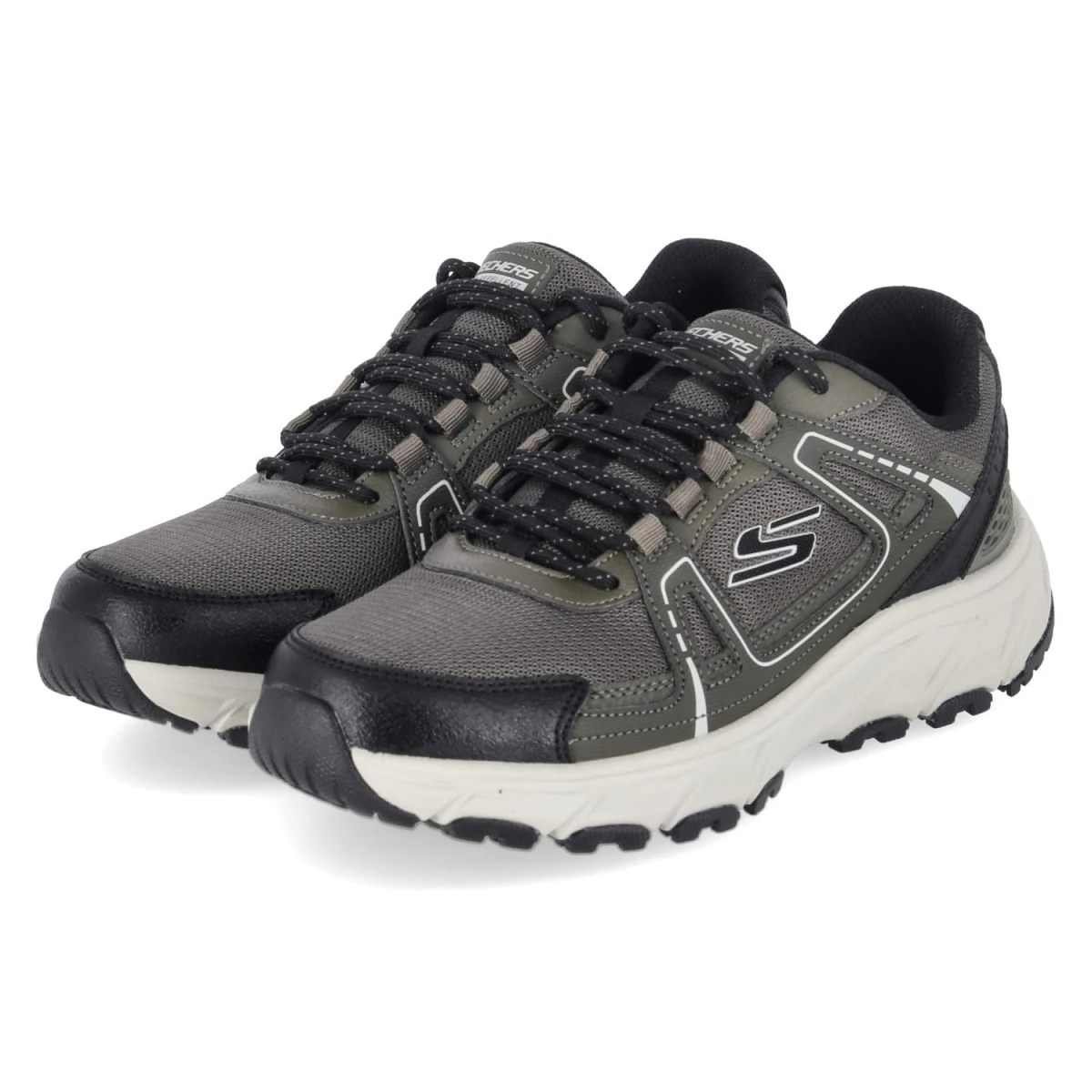 Skechers Low Sneaker HILLCREST 2.0 SABBADAY FALLS - Gr. 42 - Grün - Textil & Synthetik