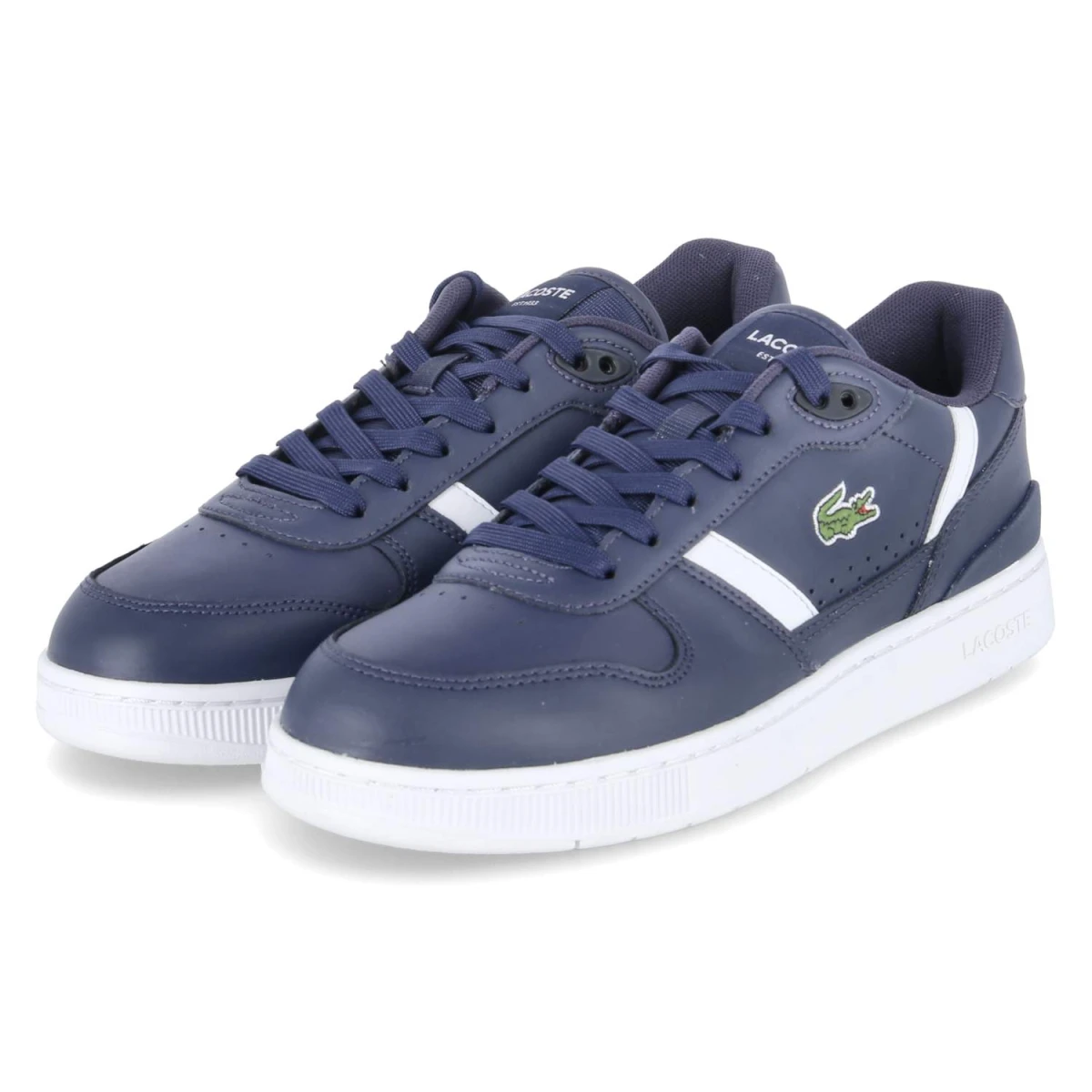 Lacoste Low Sneaker T-CLIP SET - Gr. 41 - Blau - Leder & Textil