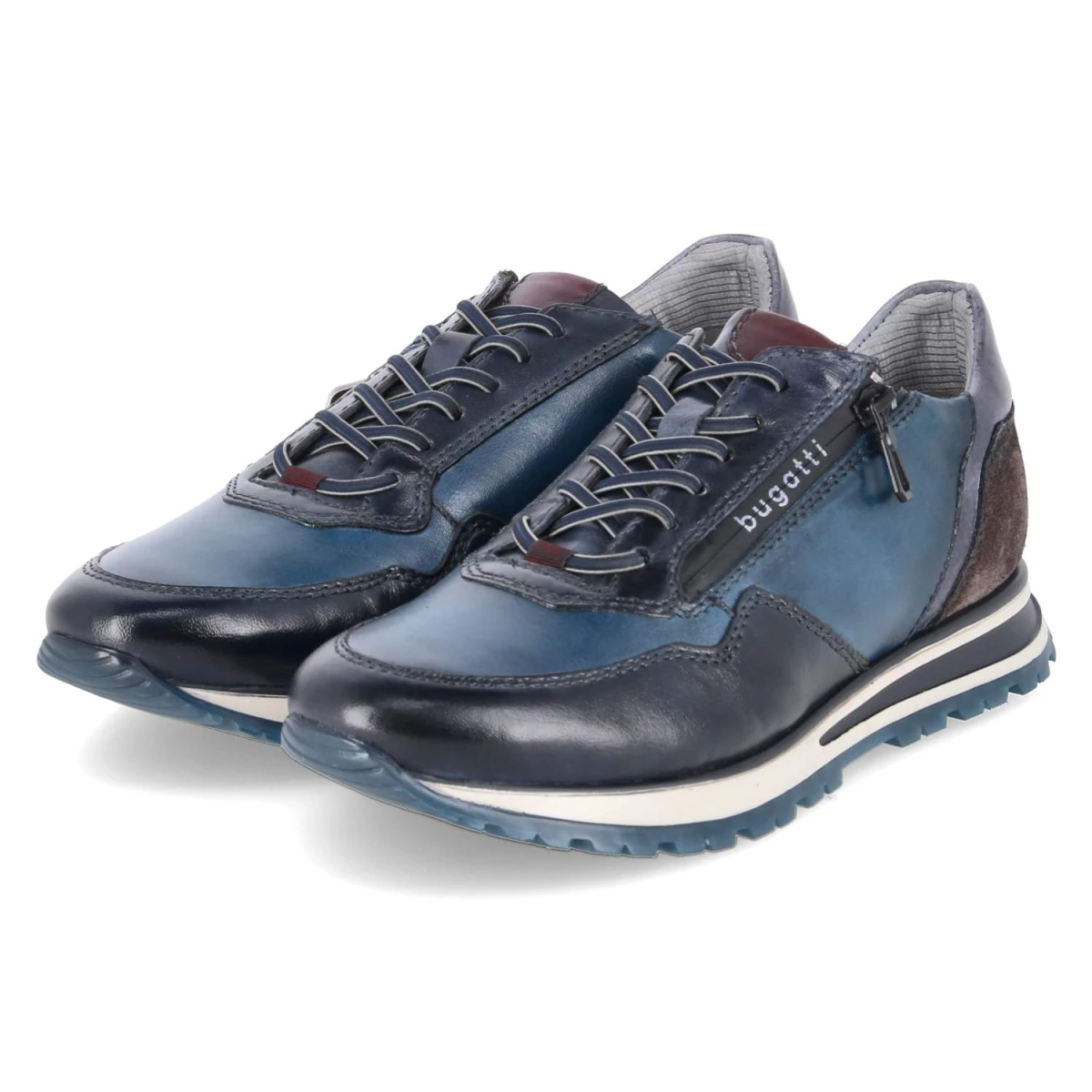 Bugatti Low Sneaker - Gr. 44 - Blau - Glattleder