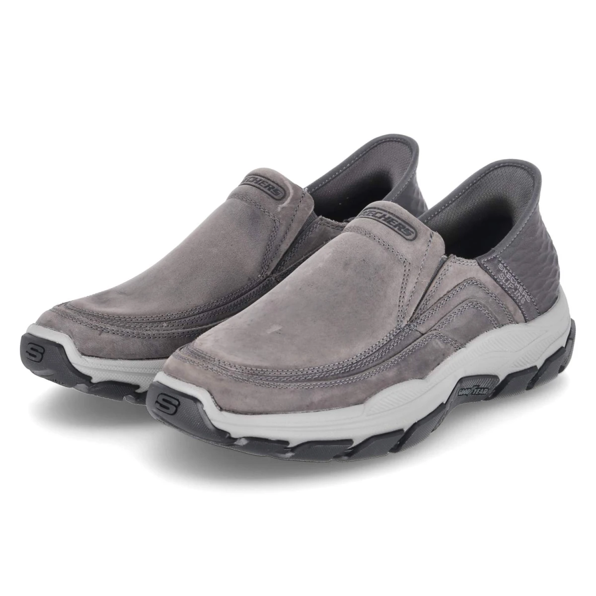 Skechers Slip-Ins RESPECTED-ELGIN - Gr. 42 - Grau - Leder & Textil