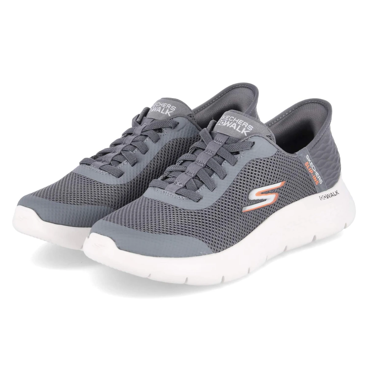 Skechers Slip-Ins Sneaker GO WALK FLEX - Gr. 48 - Grau - Textil & Synthetik