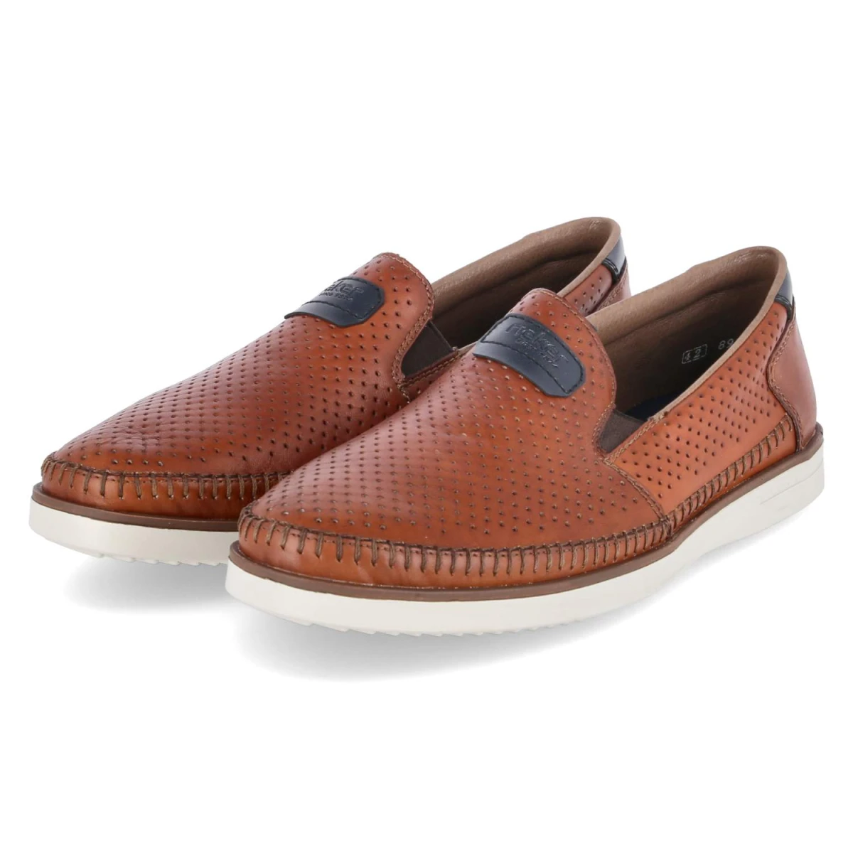 Rieker Slipper - Gr. 44 - Braun - Glattleder