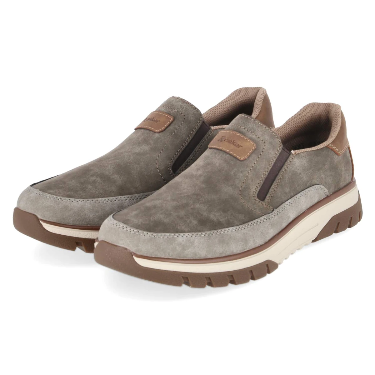 Rieker Slipper - Gr. 44 - Taupe - Synthetik