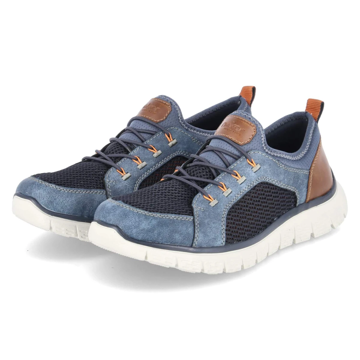 Rieker Slipper - Gr. 42 - Blau - Textil & Synthetik