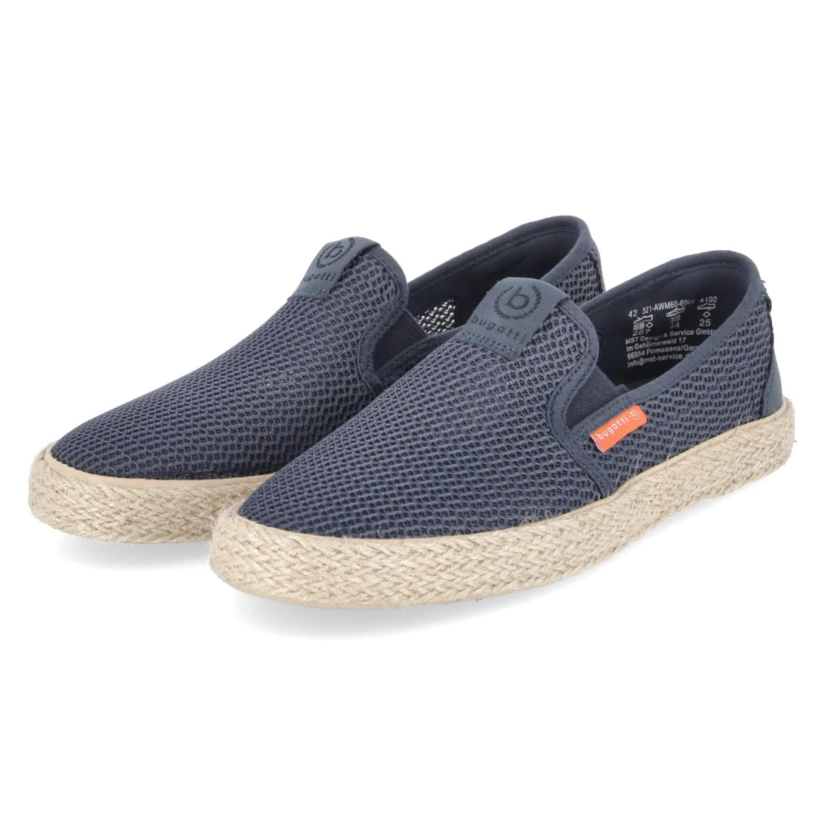 Bugatti Espadrilles - Gr. 43 - Blau - Textil & Synthetik
