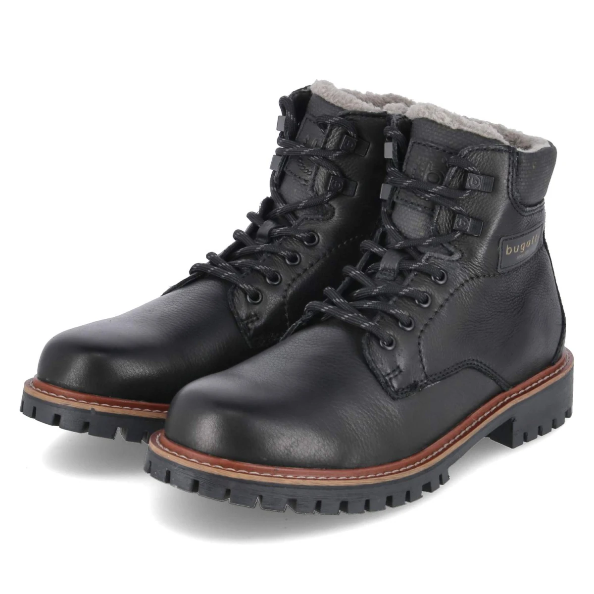 Bugatti Winterboots - Gr. 43 - Schwarz - Leder & Textil