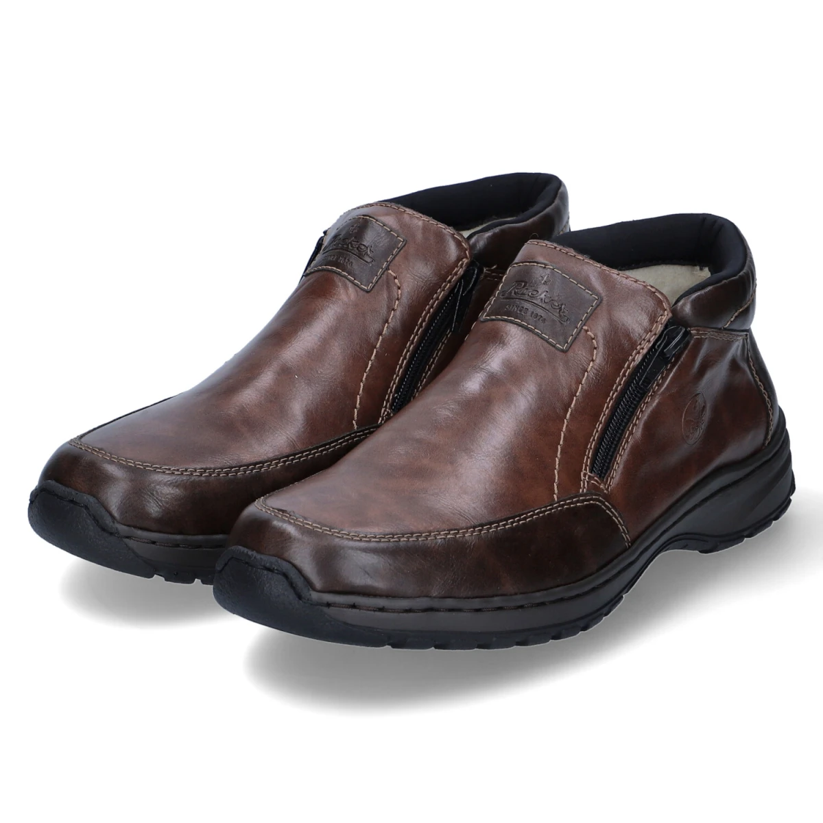 Rieker Slipper - Gr. 45 - Braun - Kunstleder