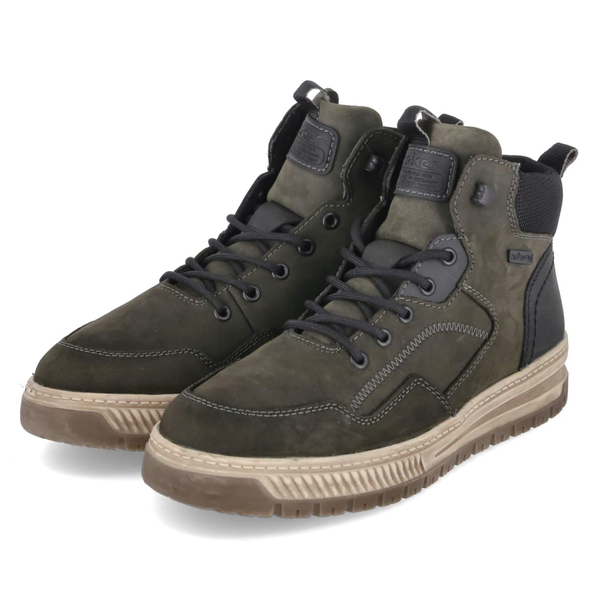 Rieker High Sneaker - Gr. 44 - Grün - Leder und Synthetik