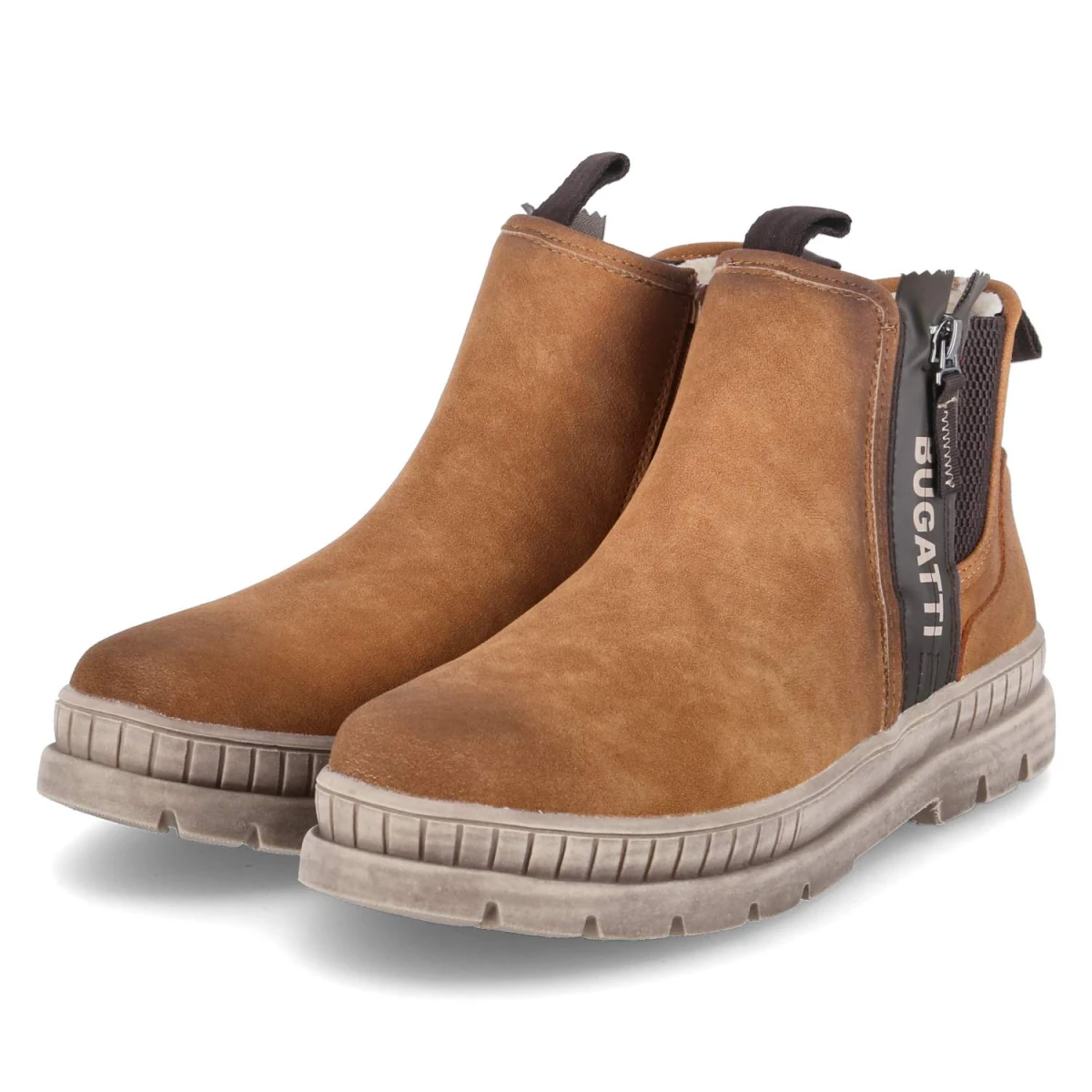 Bugatti Chelsea Boots - Gr. 45 - Braun - Textil & Synthetik