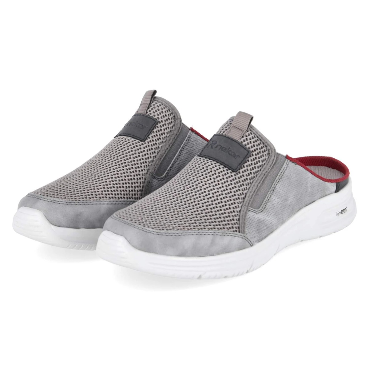 Rieker Clogs - Gr. 45 - Grau - Textil & Synthetik