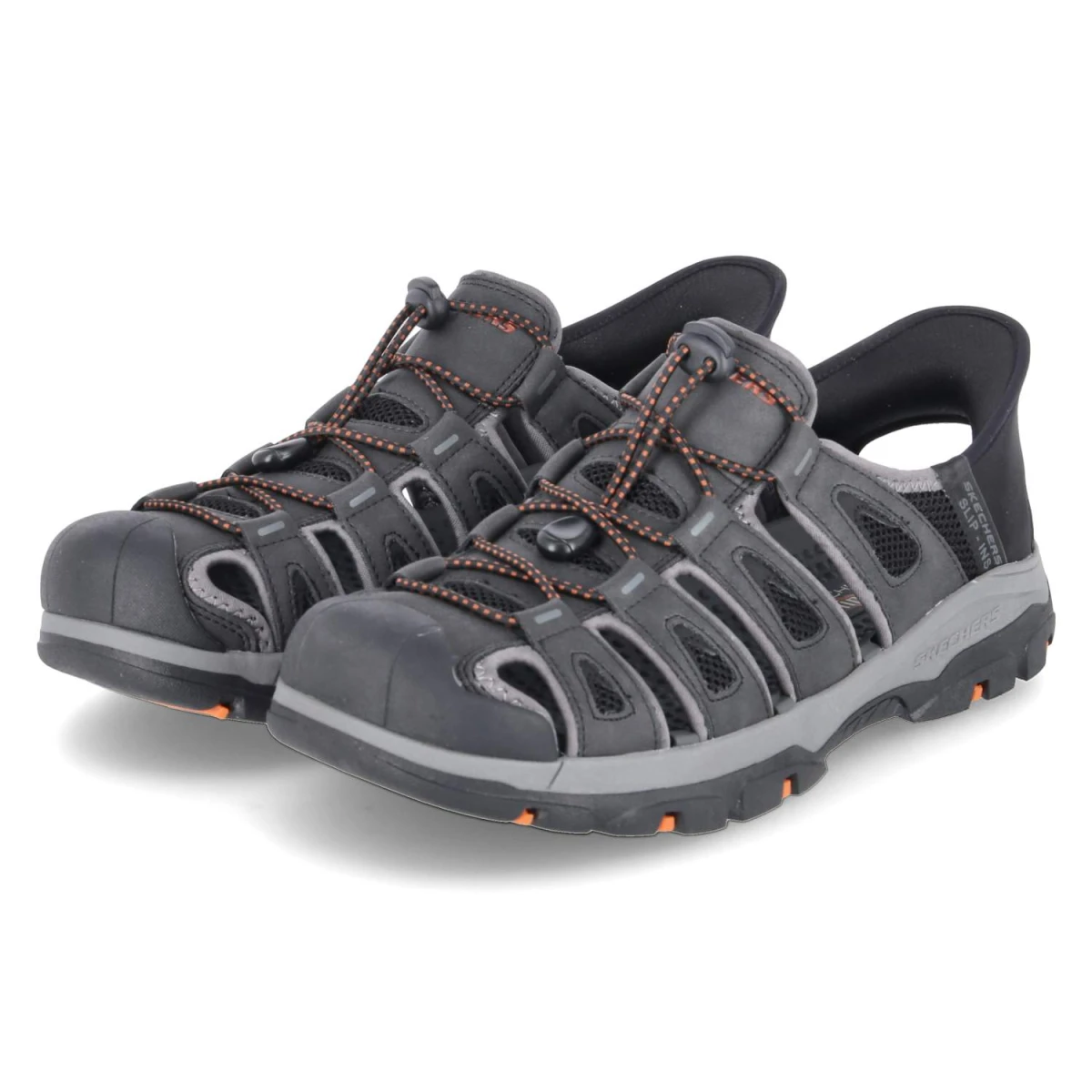 Skechers SLIP-INS Sandalen TRESMEN NORV - Gr. 46 - Schwarz - Textil & Synthetik