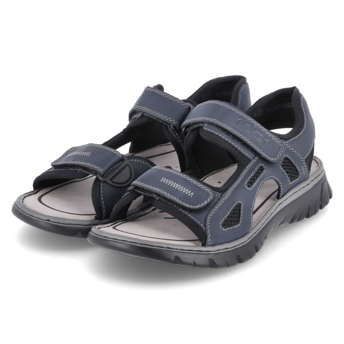 Rieker Outdoorsandalen - Gr. 45 - Blau - Synthetik / Kunststoff
