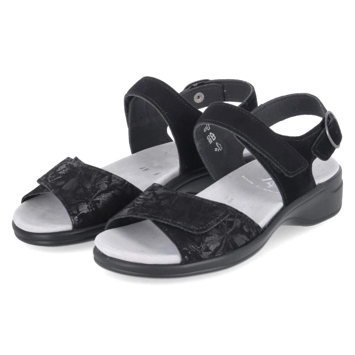 Semler Sandalen HEIKE - Gr. 42 - Schwarz - Rauleder