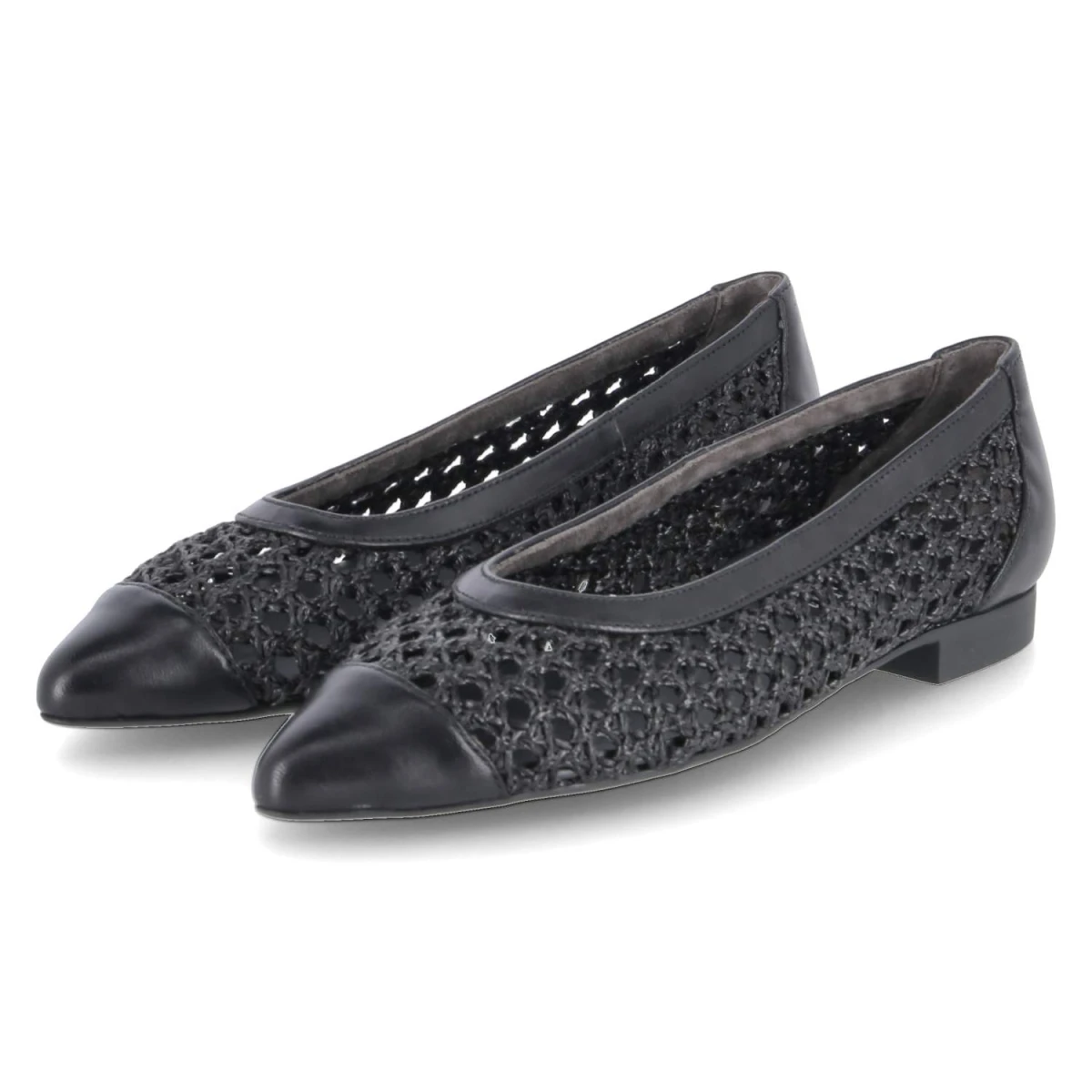 Paul Green Ballerinas - Gr. 38 - Schwarz - Leder & Textil
