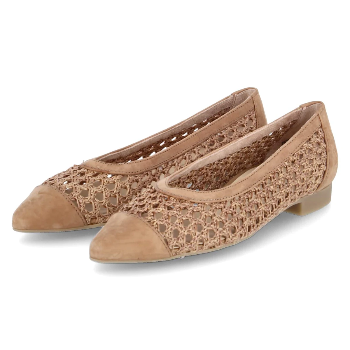 Paul Green Ballerinas - Gr. 38 - Braun - Leder & Textil