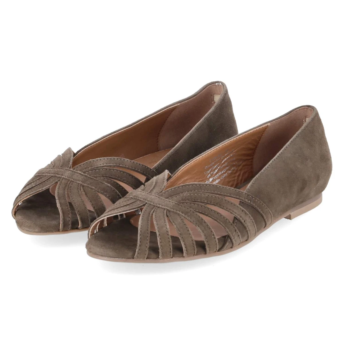 Copenhagen Shoes Peep Toe Ballerinas PASSIONATE - Gr. 36 - Grün - Rauleder