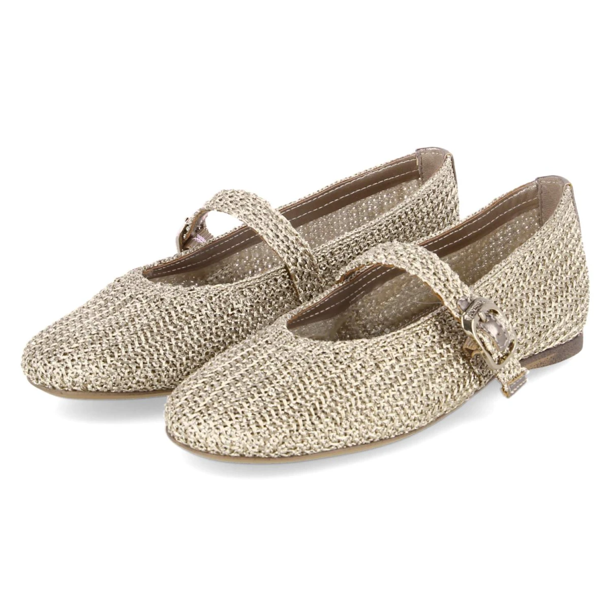 Tamaris Spangenballerinas - Gr. 36 - Gold - Textil & Synthetik