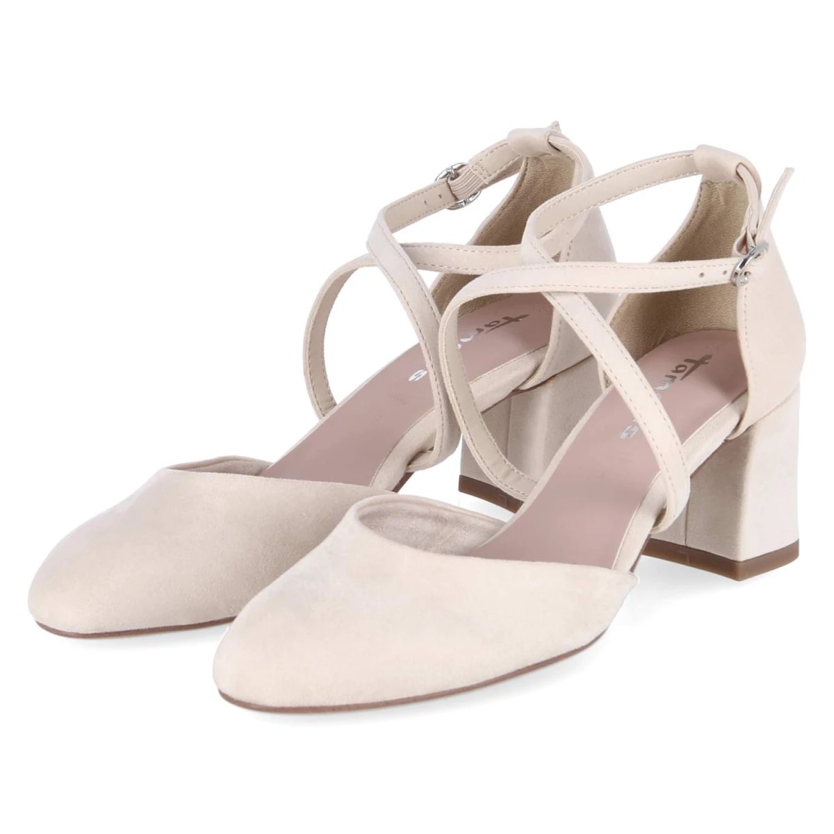 Tamaris Riemchenpumps - Gr. 37 - Beige - Textil