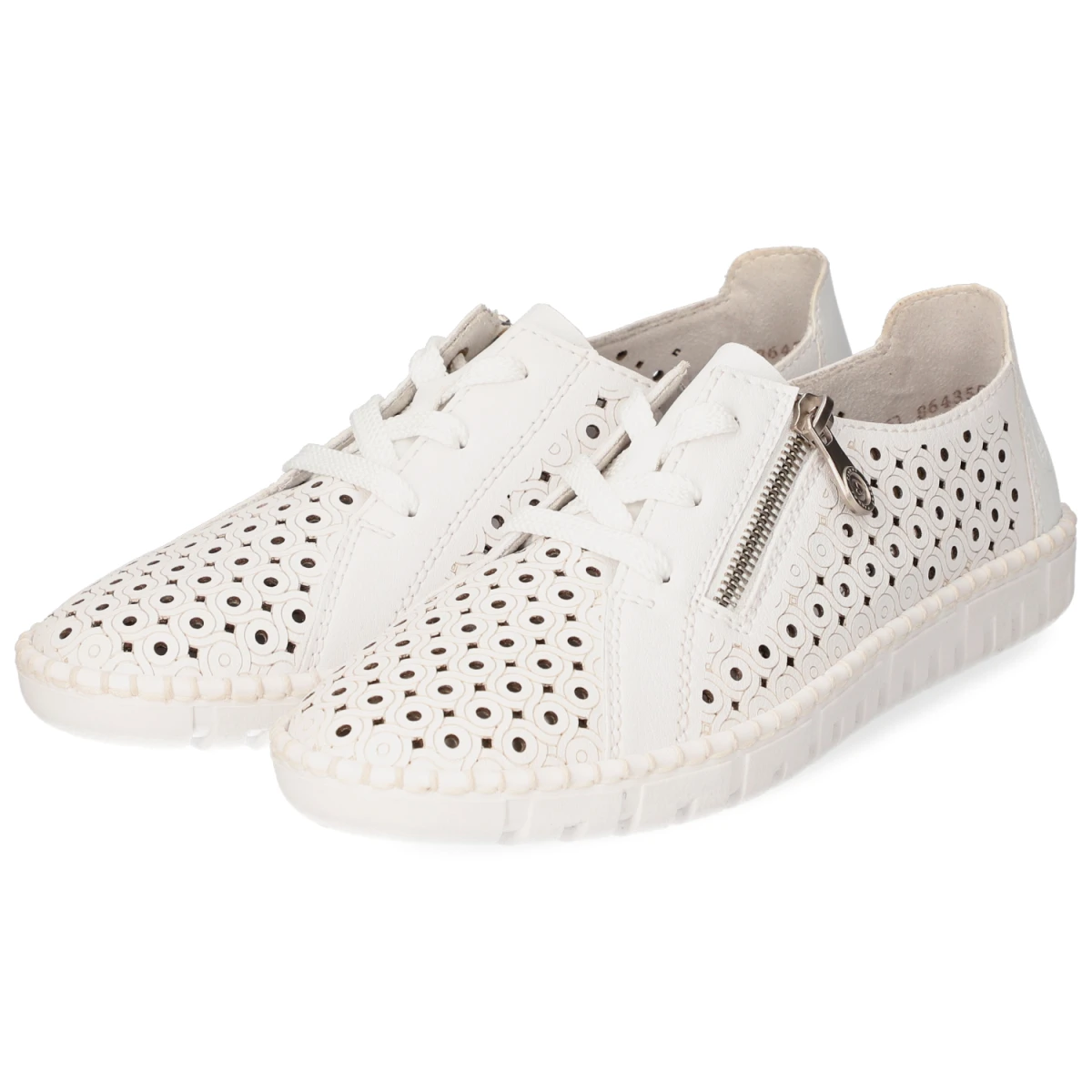 Rieker Halbschuhe - Gr. 36 - Weiß - Leder
