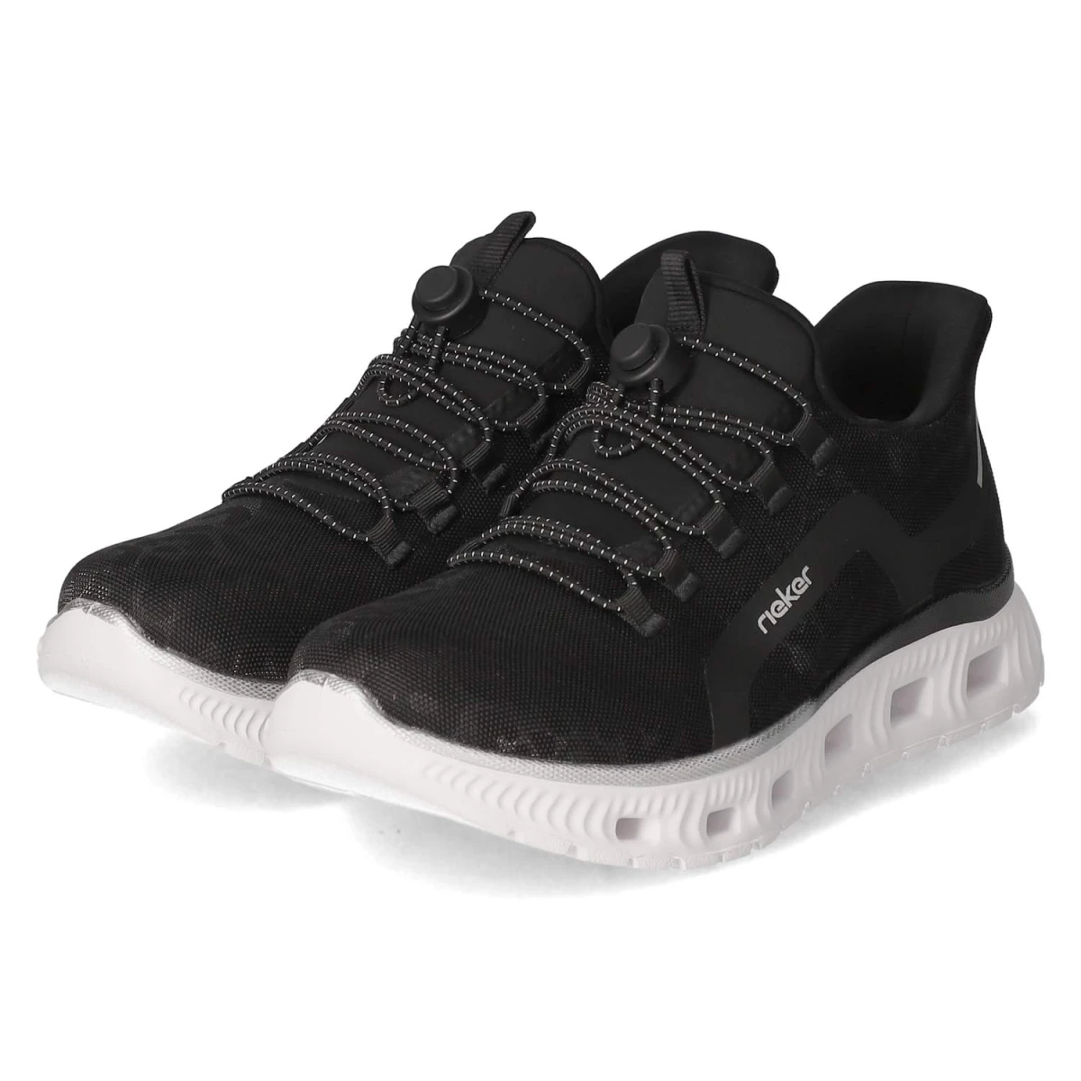 Rieker Slip on Sneaker - Gr. 42 - Schwarz - Textil & Synthetik