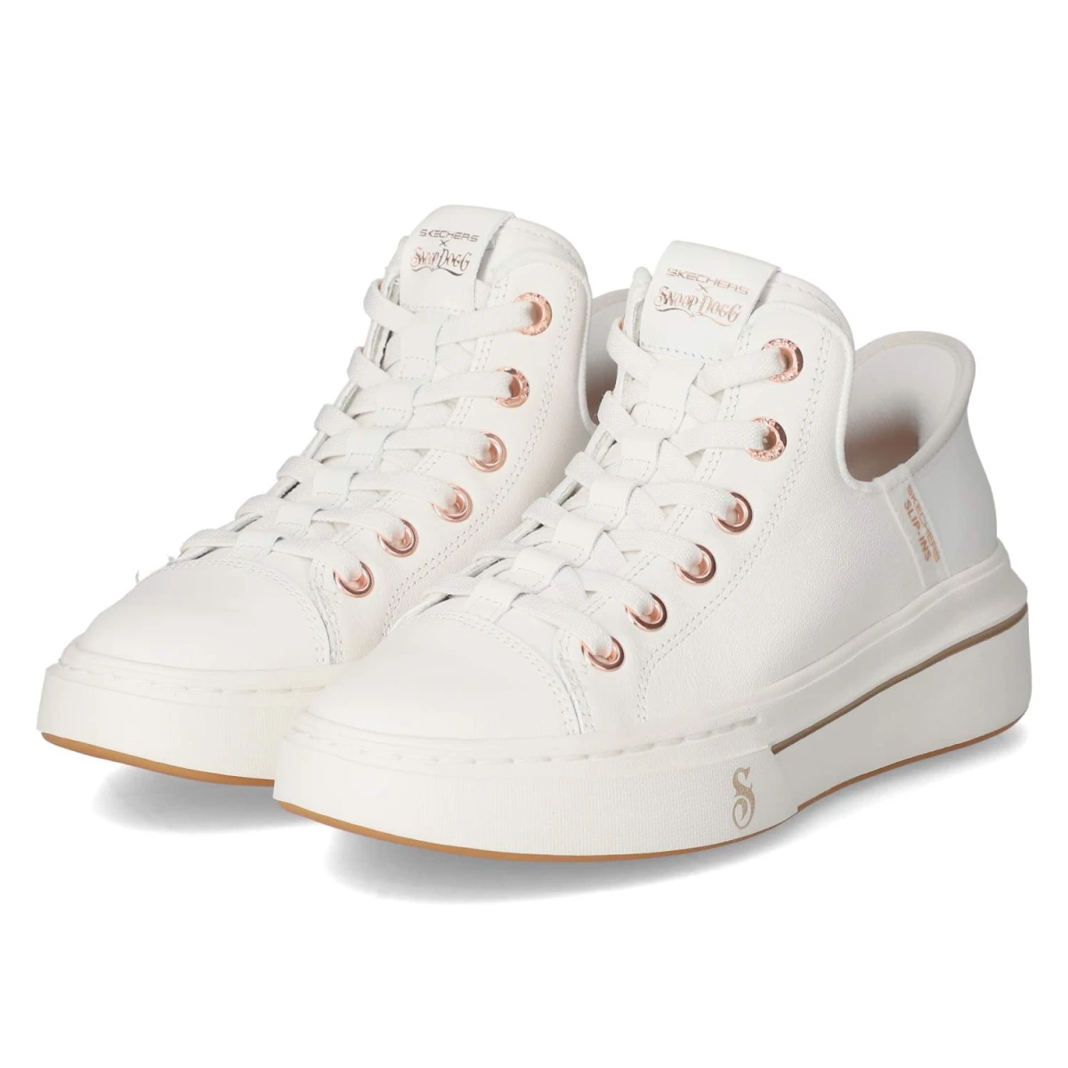 Skechers Slip Ins Sneaker OG LEATHER - Gr. 35 - Weiß - Leder & Textil