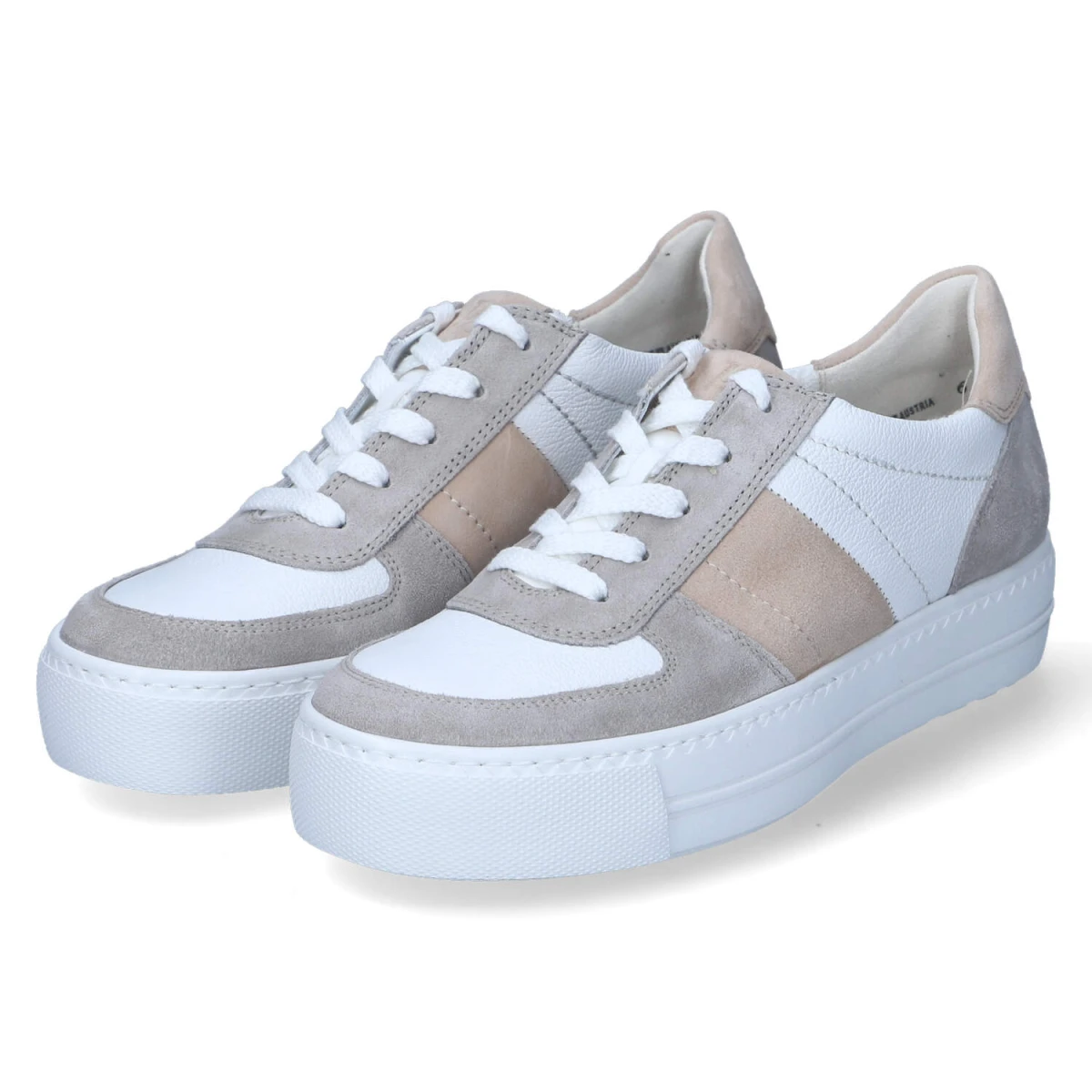 Paul Green Low Sneaker - Gr. 37,5 - Weiß - Leder & Textil