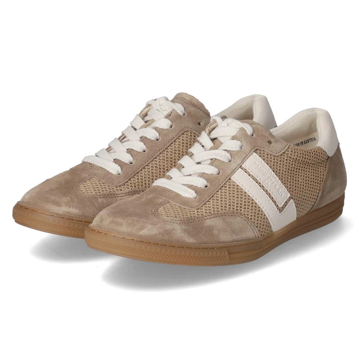 Paul Green Low Sneaker - Gr. 37 - Braun - Leder & Textil
