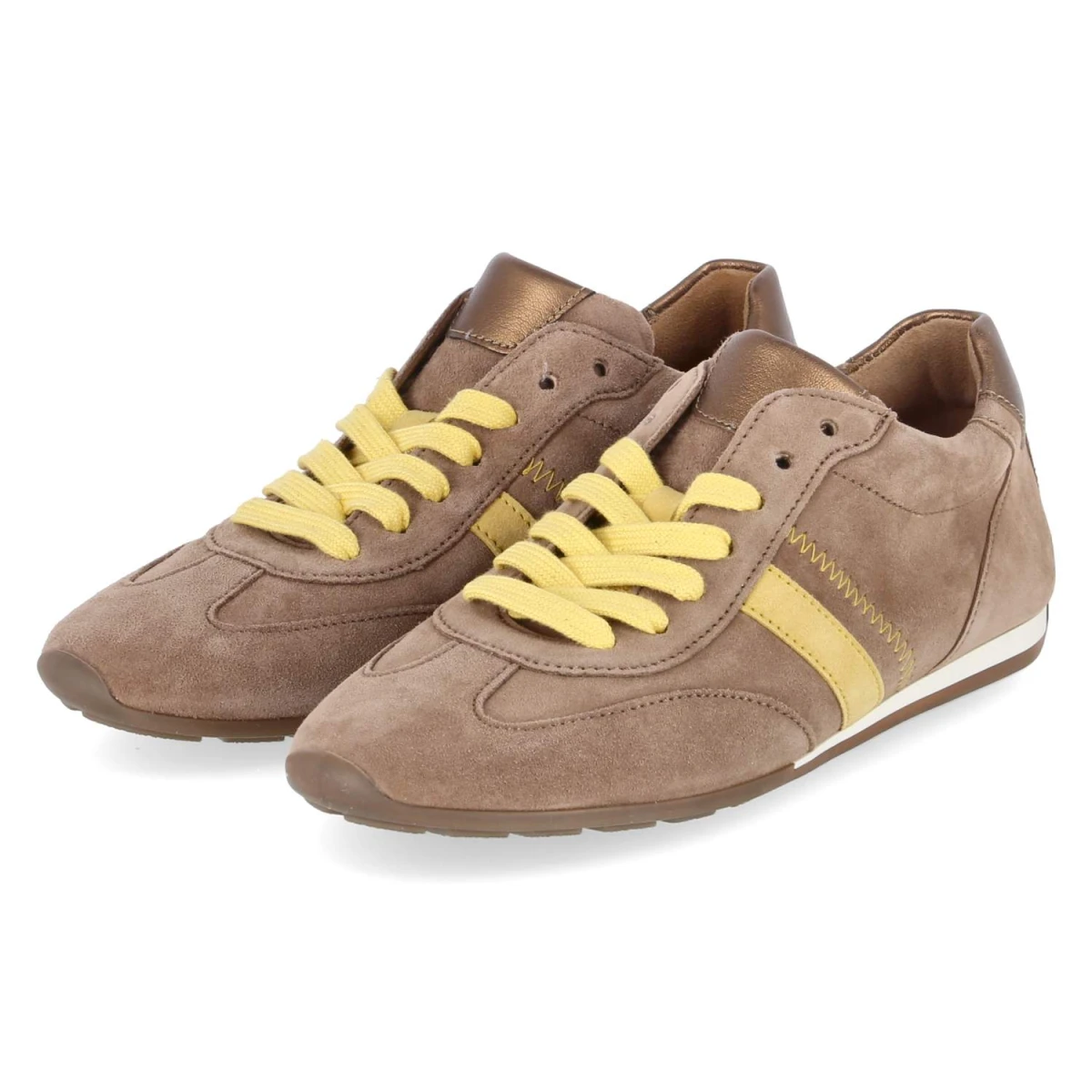 Gabor Low Sneaker - Gr. 37,5 - Braun - Leder & Textil
