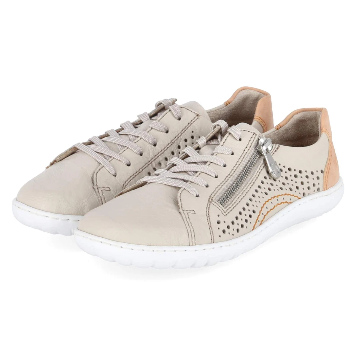 Rieker Barfußschuhe - Gr. 39 - Beige - Leder und Synthetik