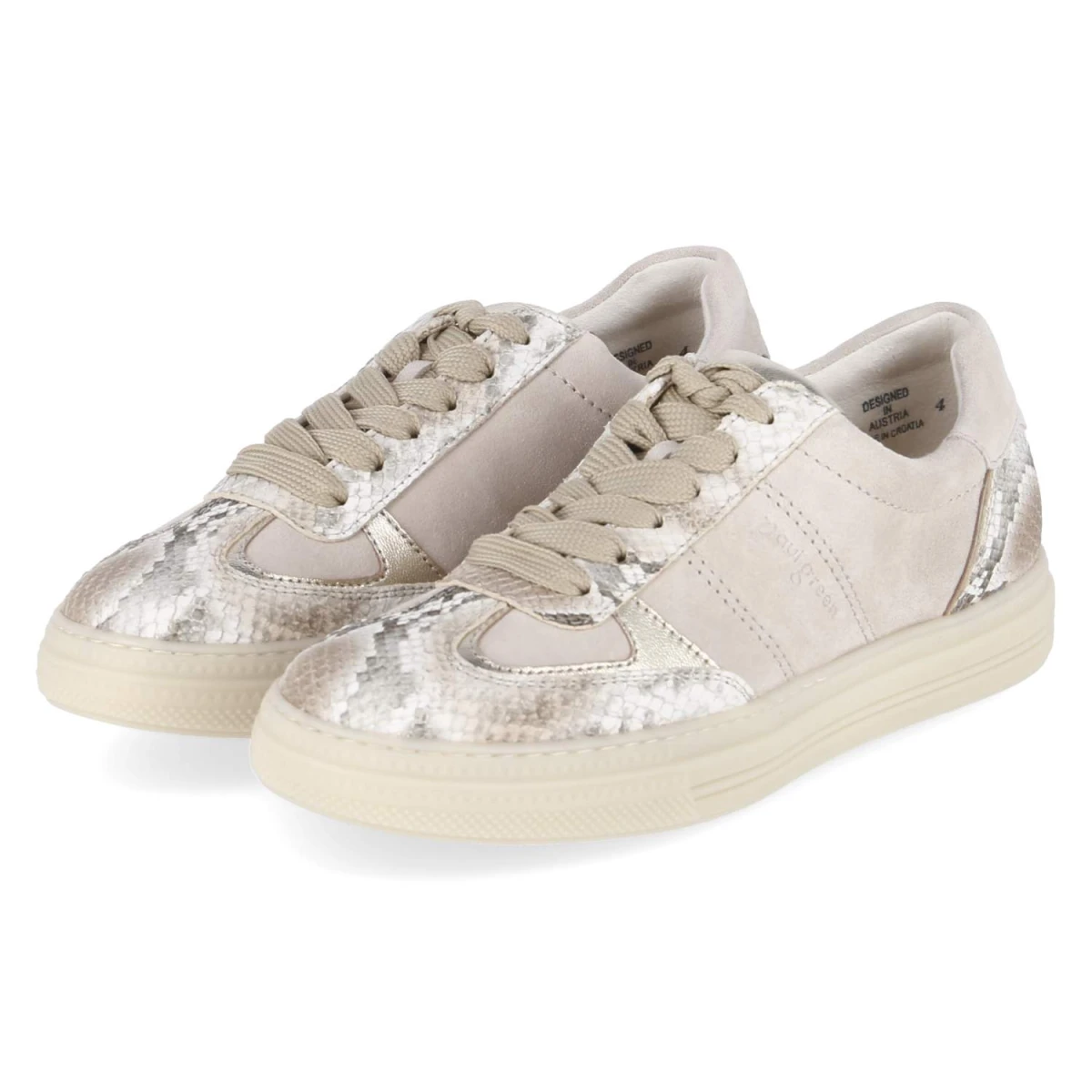 Paul Green Low Sneaker - Gr. 38 - Beige - Rauleder