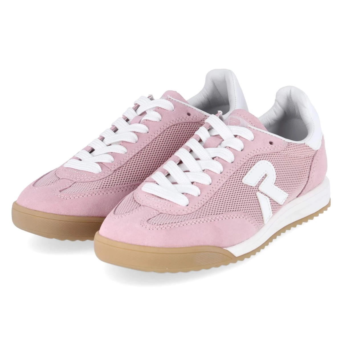 Rieker Low Sneaker - Gr. 41 - Rosa - Leder & Textil