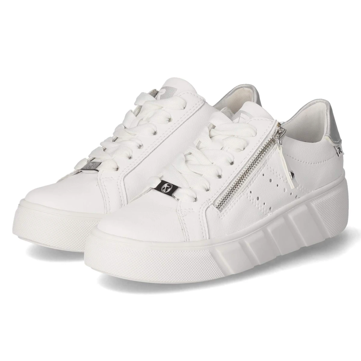 Rieker Low Sneaker - Gr. 42 - Weiß - Glattleder