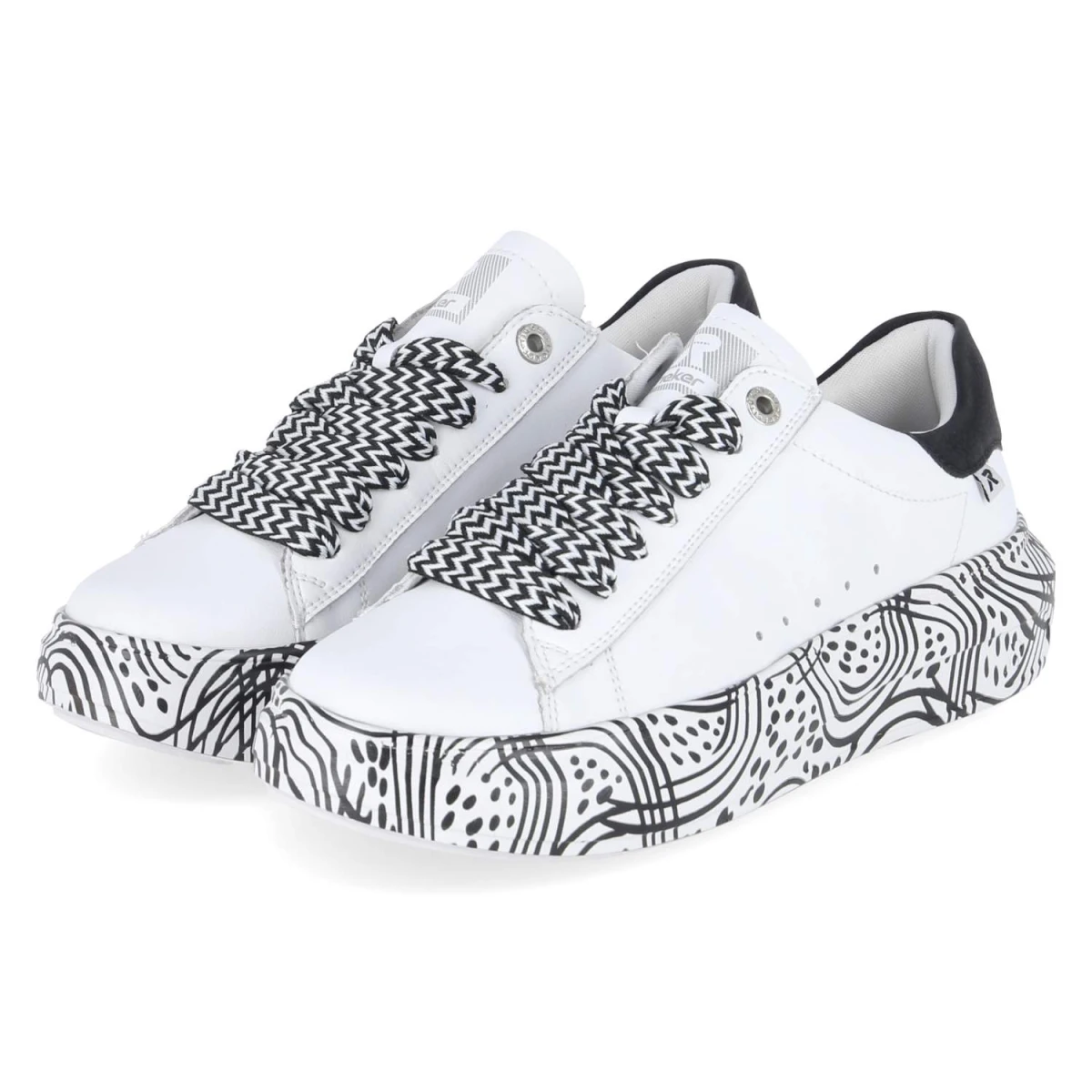 Rieker Low Sneaker - Gr. 40 - Weiß - Glattleder